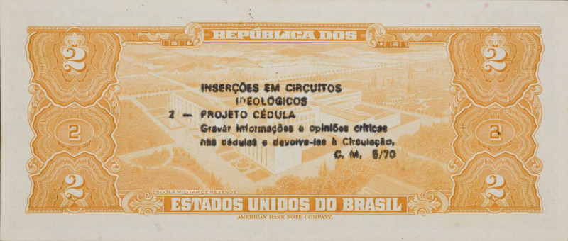 Insertions into Ideological Circuits 2: Banknote Project 1970 by Cildo Meireles born 1948